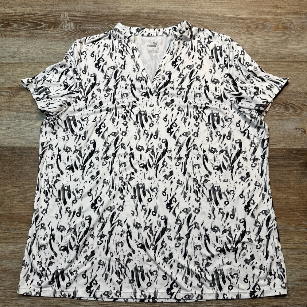 Puma Black and White Patterned Blouse